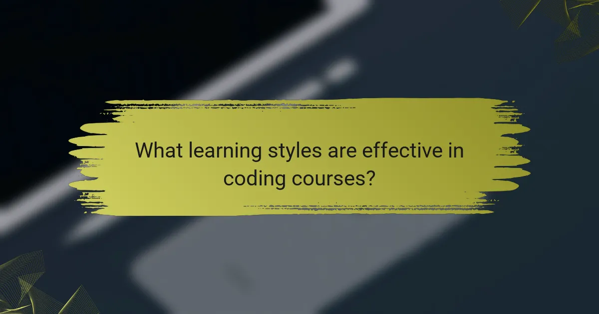 What learning styles are effective in coding courses?