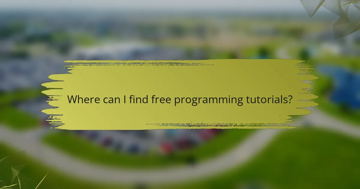 Where can I find free programming tutorials?
